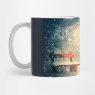 Wintertime night scene paiting Mug